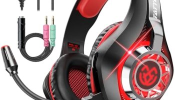Tatybo Cascos Gaming, Auriculares Gaming con Graves Envolventes 3D, Micrófono Reducción De Ruido Y Almohadillas De Proteína, para Ps4 Ps5 Xbox PC Laptop